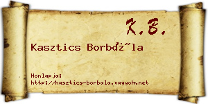 Kasztics Borbála névjegykártya