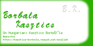 borbala kasztics business card